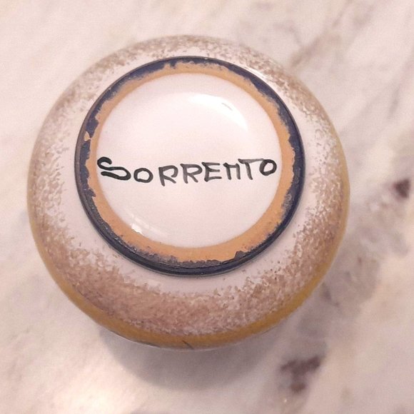 Vintage Sorrento Ceramic Hand Painted Floral Footed Jar - Picture 7 of 11